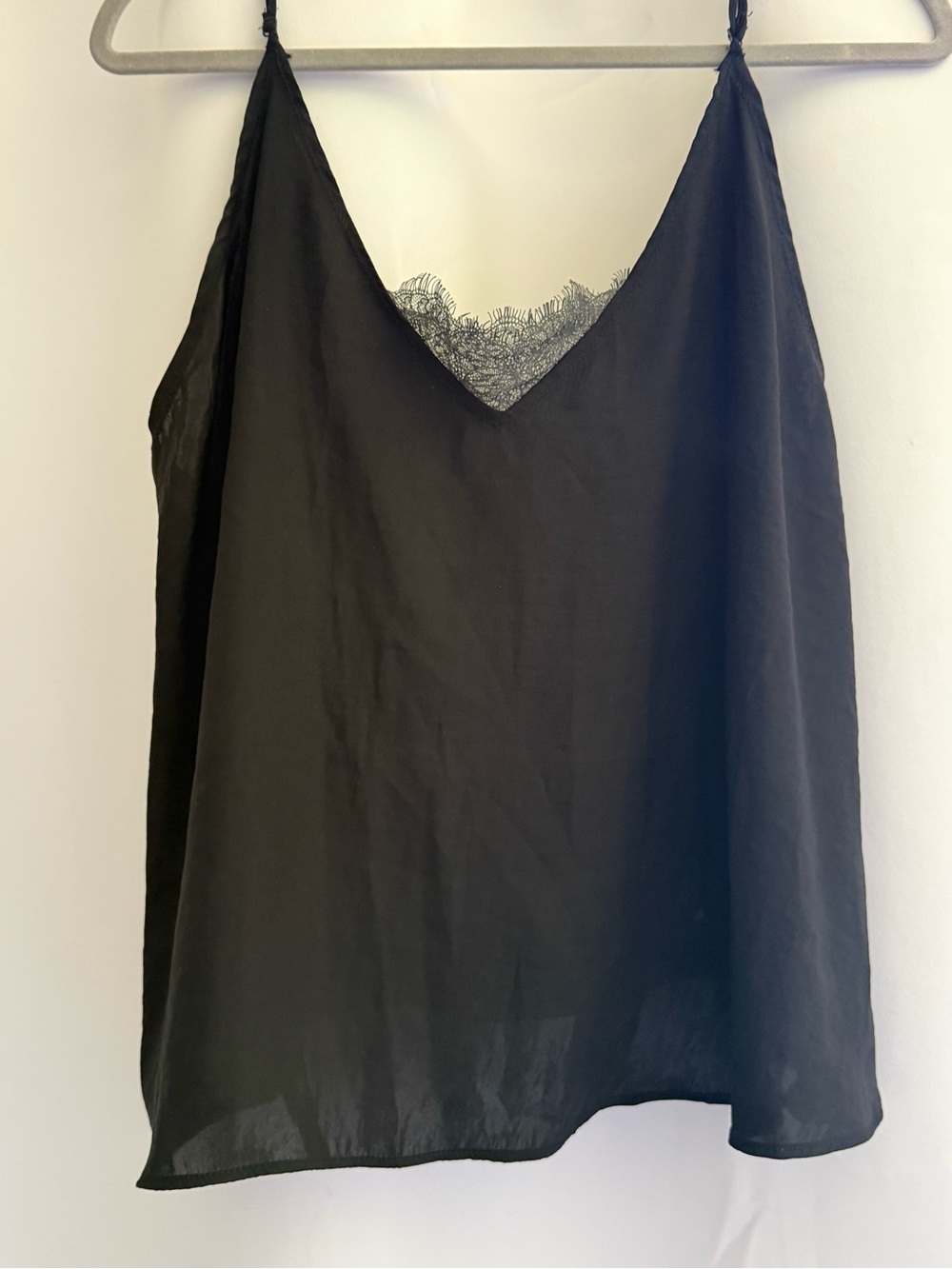 Free People Black Lace-Trim V-Neck Camisole